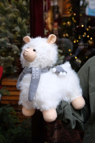 .Gấu bông bé lạc đà lông trắng dễ thương Alpaca