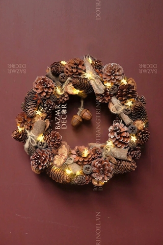Vòng nguyệt quế khô 30cm - Rustic Bells