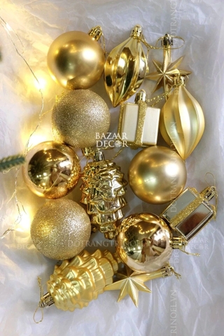 Hộp 14 quả châu & phụ kiện Classic - Vàng