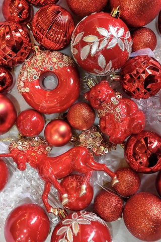 Hộp 38 quả châu phụ kiện Noël Pearl Gloss - Đỏ ngọc trai (Box size M 2 gallon)