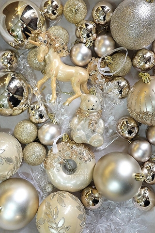 Hộp 38 quả châu phụ kiện Noël Pearl Gloss - Be ngọc trai (Box size M 2 gallon)