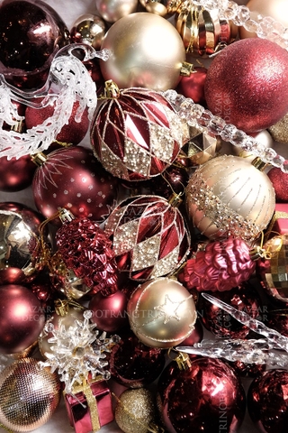 .Hộp 48 quả châu & phụ kiện Luxury tone màu - Đỏ rượu đồng Champagne (Box size L 2.5 gallon)