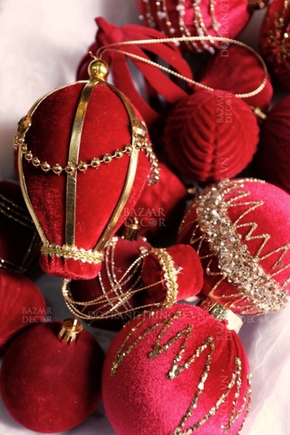 .Hộp 15 quả châu & phụ kiện nhung đỏ Royal Pricess - Quả khinh khí cầu