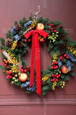 ,Vòng nguyệt quế PE 70cm - Caribbean Garden 2 - Tặng kèm dây đèn