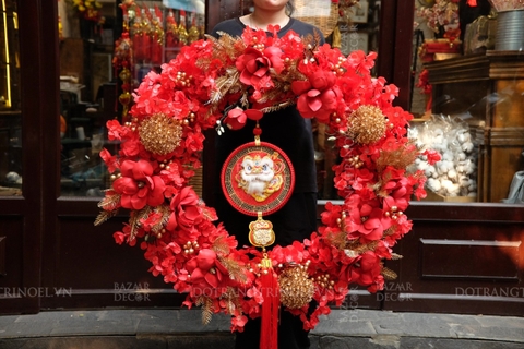 ,Vòng treo Tết đào đỏ 