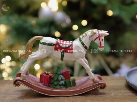 Ngựa gỗ bập bênh mini Merry Horse trang trí quà tặng 10x15cm ...