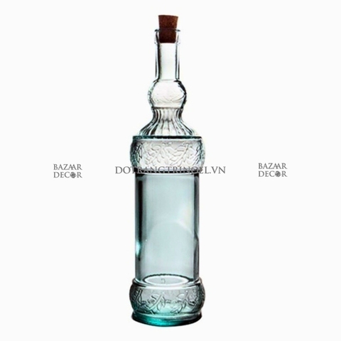 Chai thủy tinh VSM Botella viền lá kiểu 750ml - 9x32cm