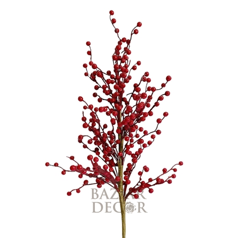 Cành berry đỏ nhiều nhánh 90cm | Đông đào nhánh