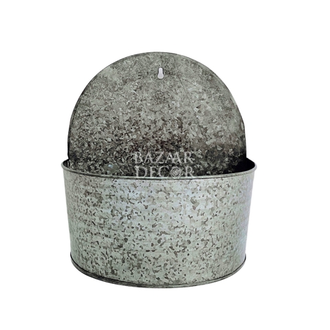 Chậu nhôm treo tường hình bán nguyệt 13x25cm