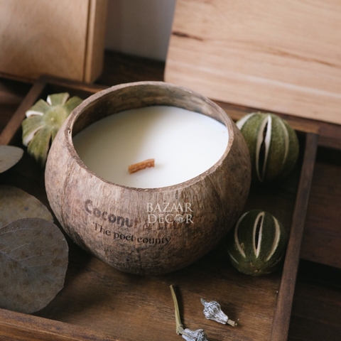 Nến thơm gáo dừa - sáp đậu nành hương dừa và chanh tây | Coconut & Lime Coconut Soy Candle