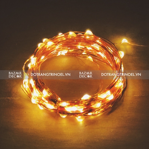 Dây đèn đom đóm 10 mét dùng điện trang trí cây thông Noel