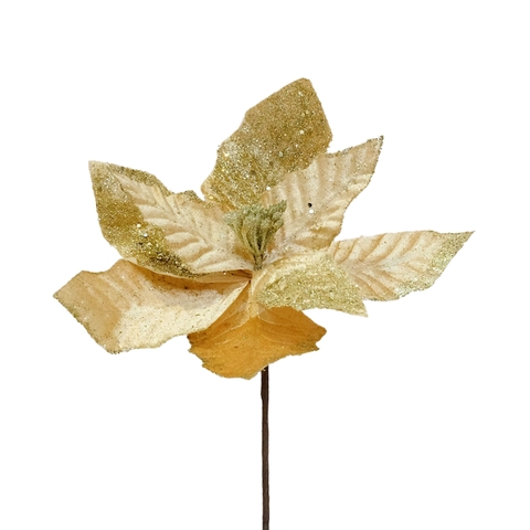 Cành hoa trạng nguyên dát kim tuyến đẹp 30cm Vàng