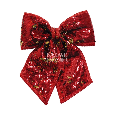 Phụ kiện trang trí nơ sequin lấp lánh Đỏ