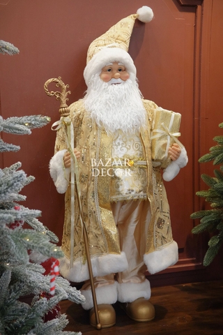 Ông già Noel Royal Grand 120cm - Áo choàng vàng kim sa lấp lánh
