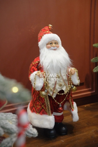 Ông già Noel Royal 60cm - Áo choàng đỏ vàng kim sa