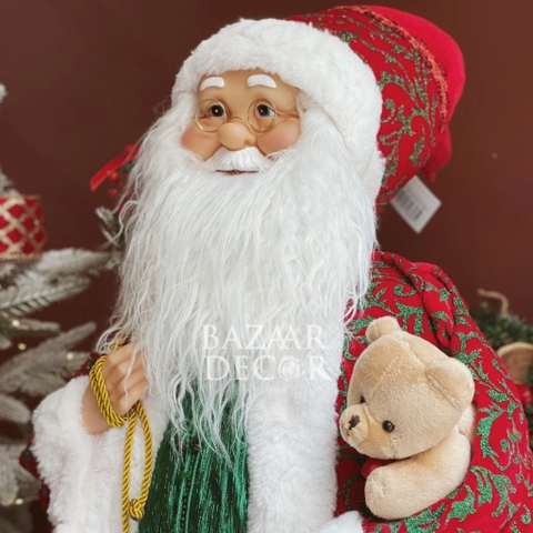 Ông già Noel khổng lồ 120cm (Kích thước từ chân đến chóp nón) - Đỏ xanh lá