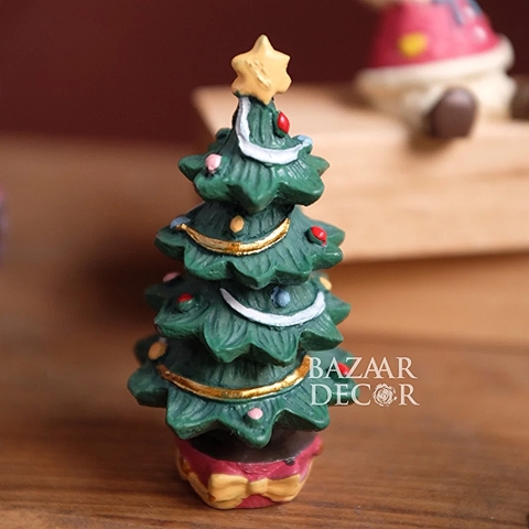 Mô hình mini 5cm Cây thông Noel | Phụ kiện Noel Khu rừng phép thuật