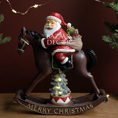Mô hình Santa Claus & Rocking-Horse 29cm