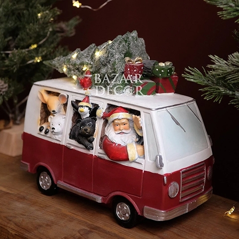 Mô hình xe Santa Claus & Christmas Tree 29cm