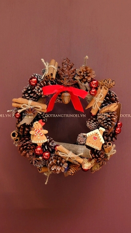 Vòng nguyệt quế 30cm Rustic Gingerbread