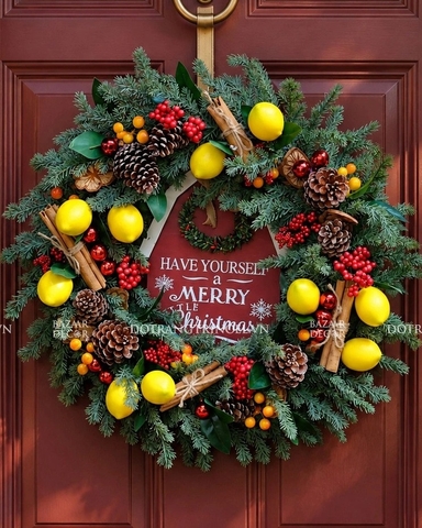 Vòng nguyệt quế 55cm A Country Christmas