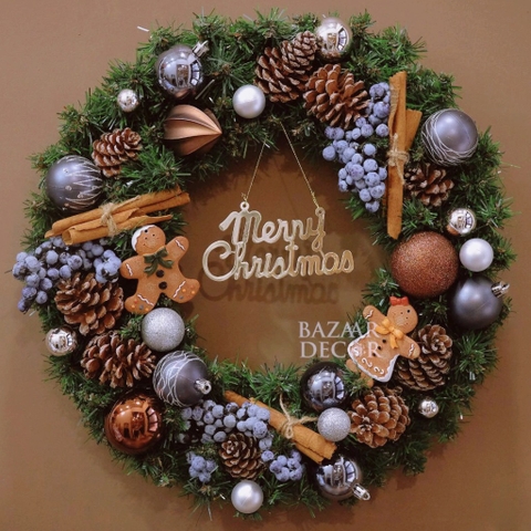 Vòng nguyệt quế 45cm Gingerbread & Blueberry