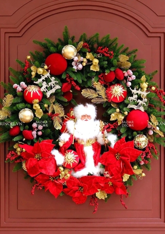 Vòng nguyệt quế khổng lồ 90cm Grand Noel Royal