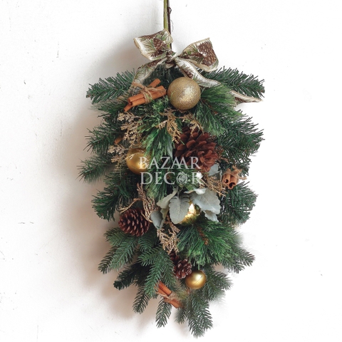 Cành thông treo cửa 50cm Rustic Christmas