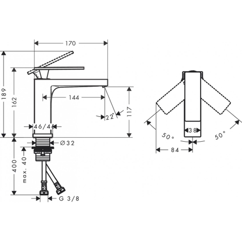 Vòi rửa mặt Hansgrohe Tecturis E 73011000 nhập khẩu