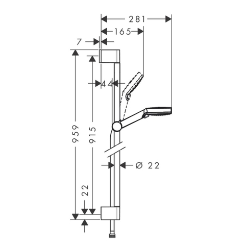 Bộ Sen Tay Hansgrohe 26536400 Crometta Màu Trắng/Chrom
