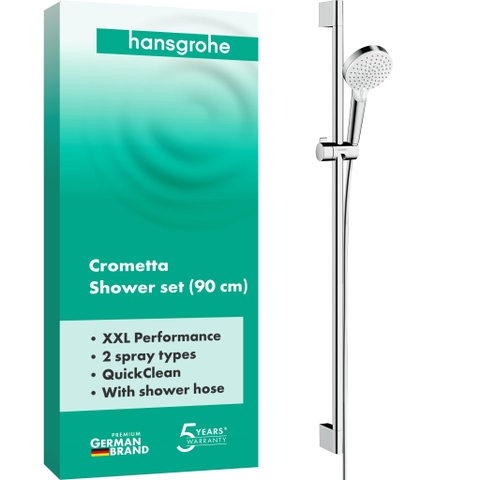 Bộ Sen Tay Hansgrohe 26536400 Crometta Màu Trắng/Chrom