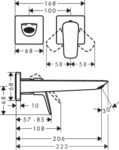 Vòi Rửa Mặt Âm Tường Hansgrohe Logis 71256000 Nhập Khẩu
