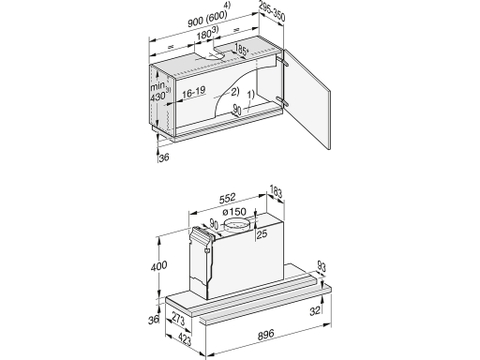 Hút Mùi Âm Đáy Tủ Miele DAS 4920 Mattschwarz Nhập Khẩu