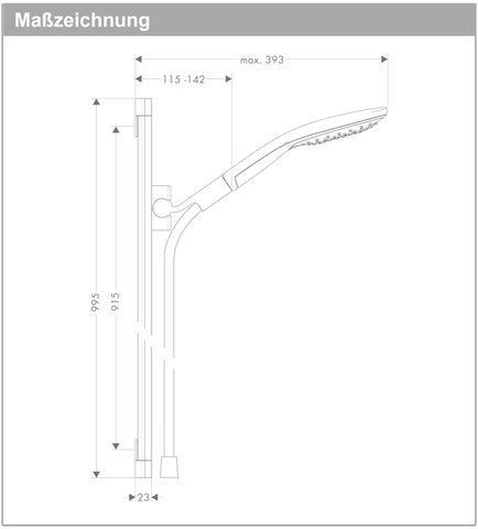 Bộ Sen Tay Hansgrohe 26626000 Raindance Select S 3 Chế Độ, Có Thanh Ray Trượt