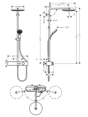 Sen Cây Hansgrohe Pulsify S 24220000 Nhập Khẩu