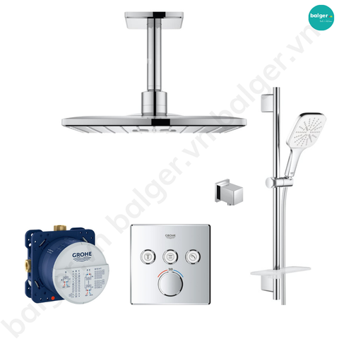 Bộ Sen Tắm Gắn Trần Grohe Rainshower SmartActive Cube SG20E3100000 Nhập Khẩu