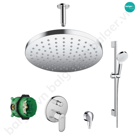 Bộ Sen Tắm Gắn Trần Hansgrohe Vernis SH23S2051000 Nhập Khẩu