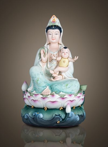 Tượng Phật Quan Âm Tống Tử Thiên Sắc_40cm