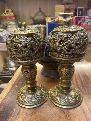 Đèn Pha Lê Hoa Sen 7 Màu Chân Đồng_25x9cm