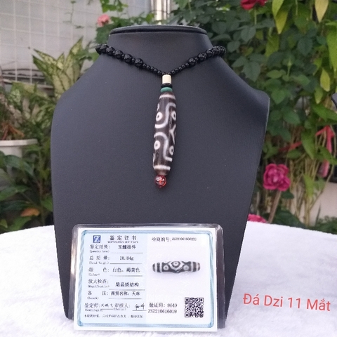 Đá Dzi Tây Tạng 11mắt 57x14mm