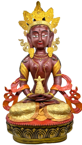 Tượng Phật Vô Lượng Thọ_Chất liệu Đồng Trơn_Cao 50cm