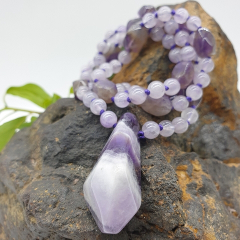 Chuỗi Đá Thạch Anh Tím Đeo Cổ_7-11ly