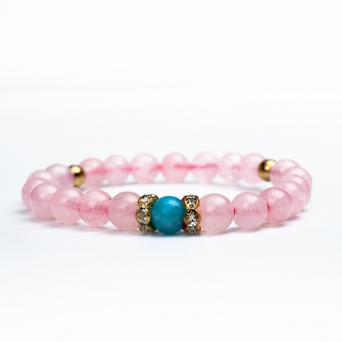 Chuỗi Đá Thạch Anh Hồng Đeo Tay_12ly