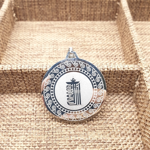 Mặt Đeo Cửu Cung Kalachakra Bạc_Chất liệu Titan_33x33mm