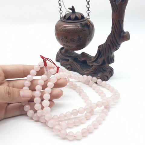 Chuỗi Đá Thạch Anh Hồng_ 6 Ly_108 Hạt