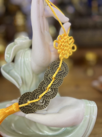 Dây Treo Xe Đồng Xu Thất Tinh-Chiêu Tài-Trấn Sát-giải Vận Xấu!