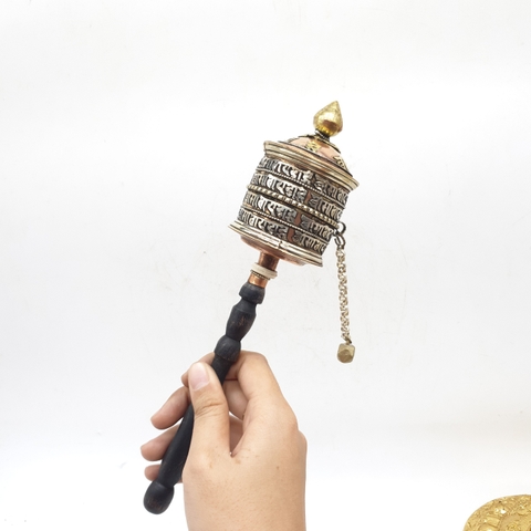 Kinh Luân Quay Tay Khắc Omani Hàng Thủ Công Nepal_26x6cm