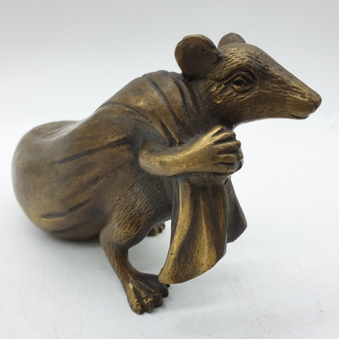 Chuột Túi Tiền Kéo Túi Tiền_9cm_Tượng Phong Thủy