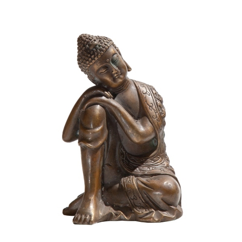 Tượng Phật Tự Tại_Chất liệu Đồng_Cao 18cm