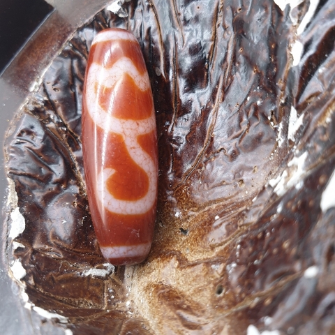 Đá Dzi Lửa Hoa Sen_37mm